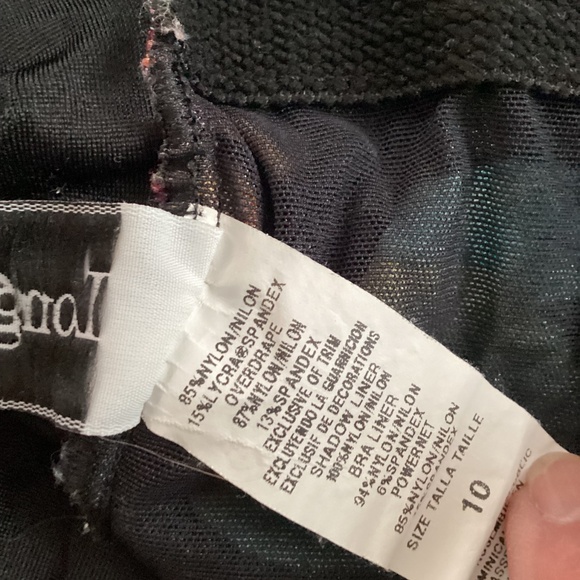 Longitude One Piece Swimsuit Black With Tropical Floral Women’s Size 10 - Picture 5 of 9